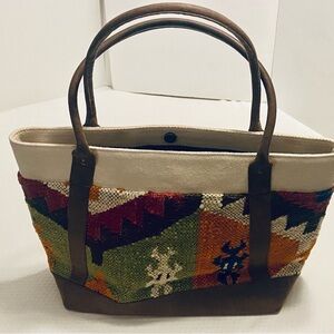 Noonday Multicolor Patterned Tote Bag, Lightly Used